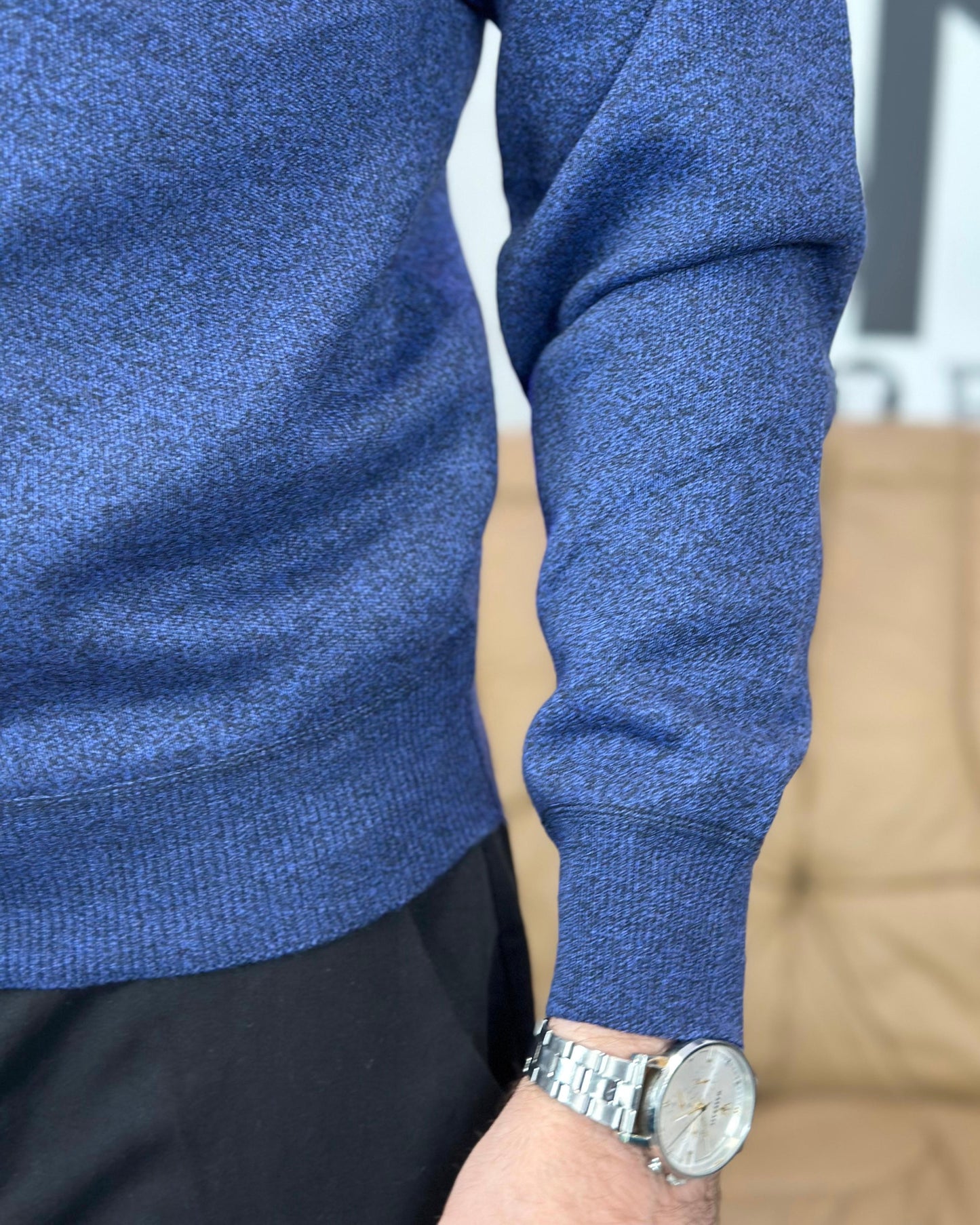 Maglione a Collo Alto con Zip