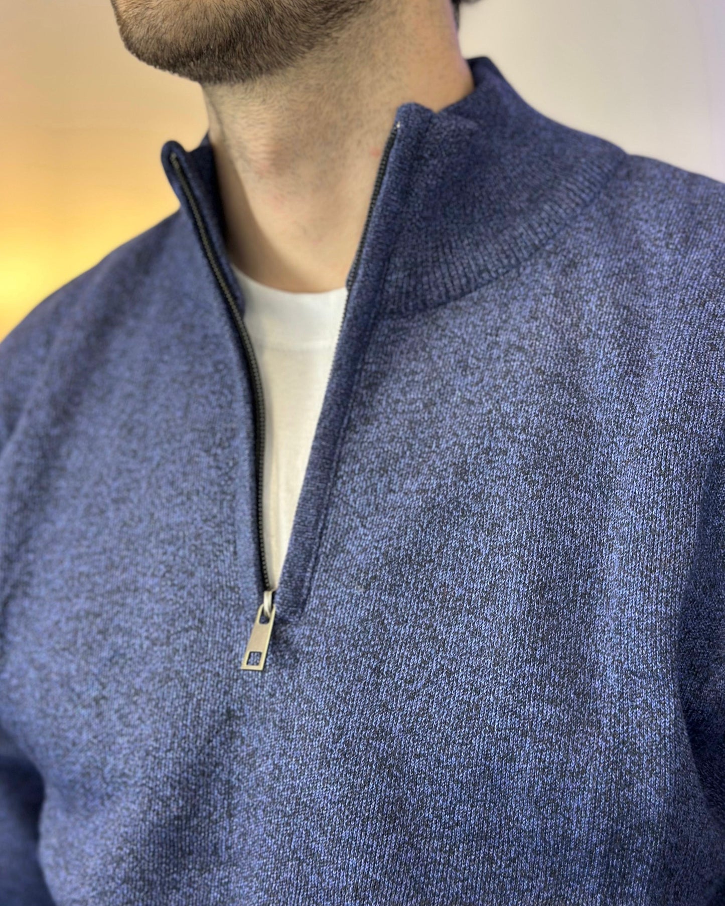 Maglione a Collo Alto con Zip
