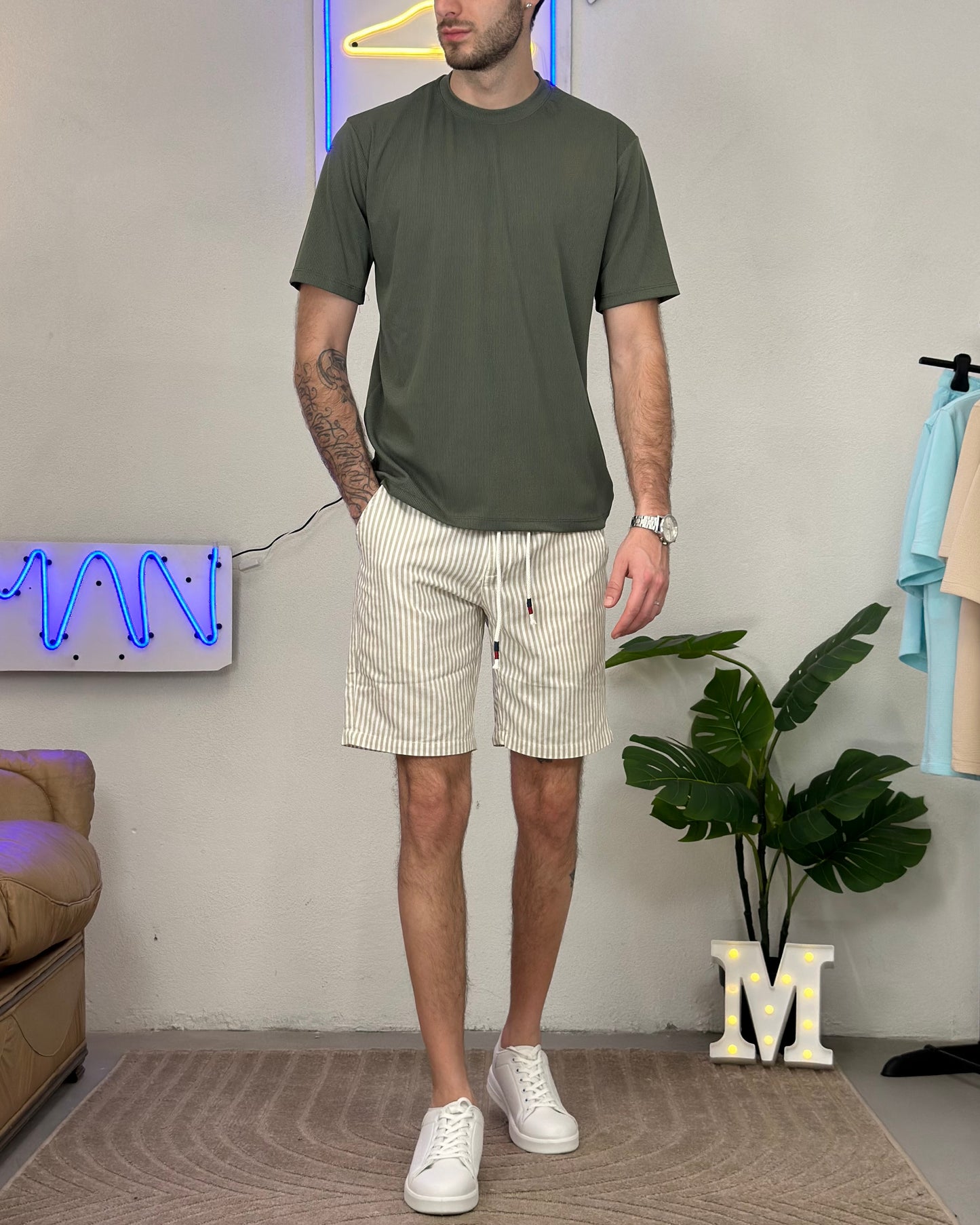 Bermuda a Righe con Laccio