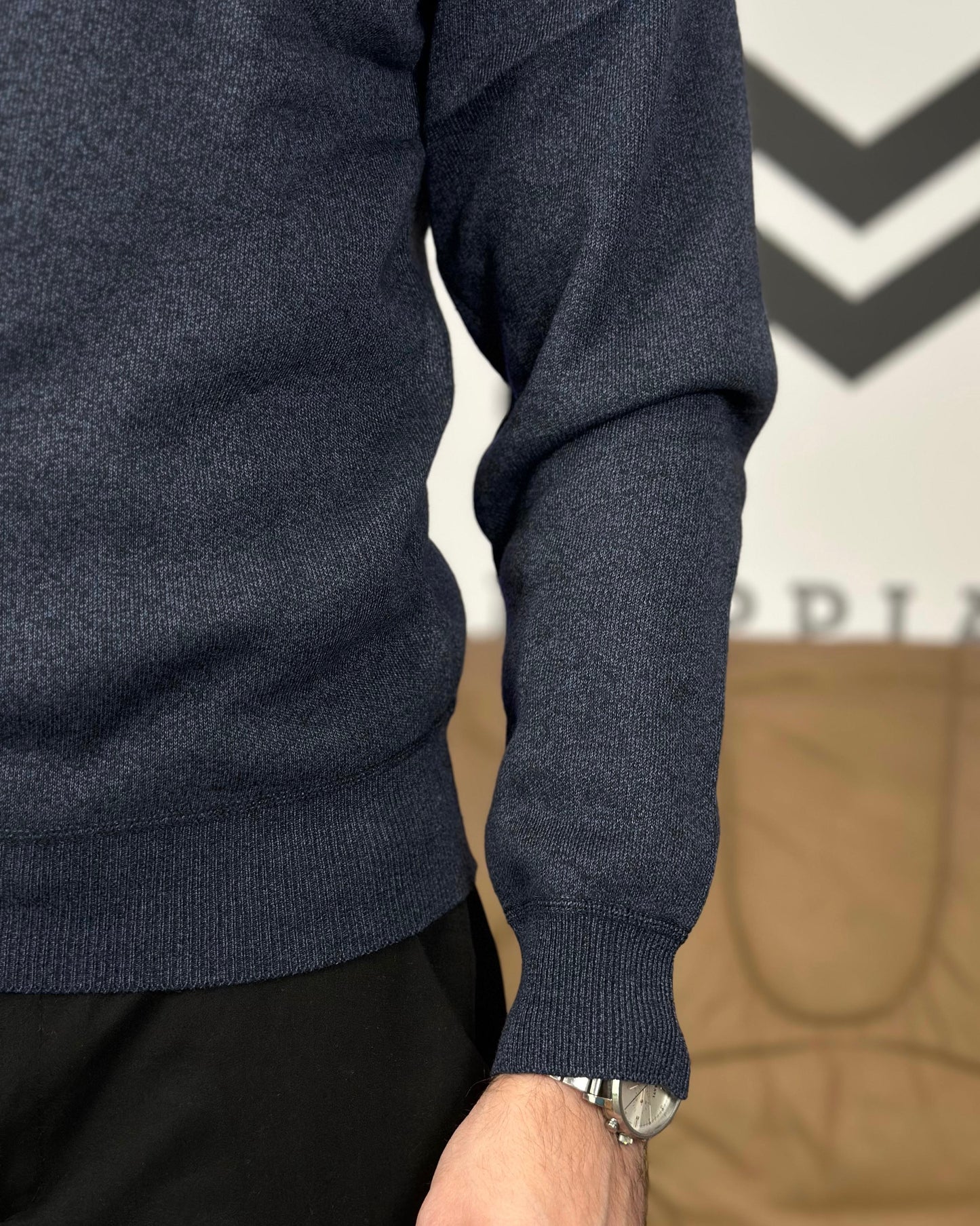 Maglione a Collo Alto con Zip