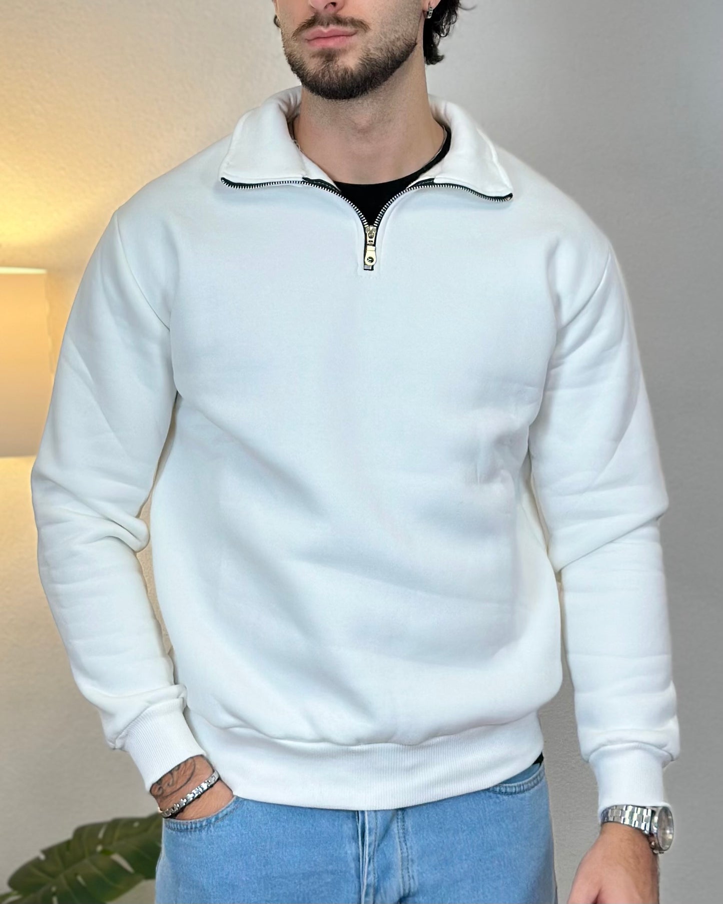 Maglione Felpato con Zip