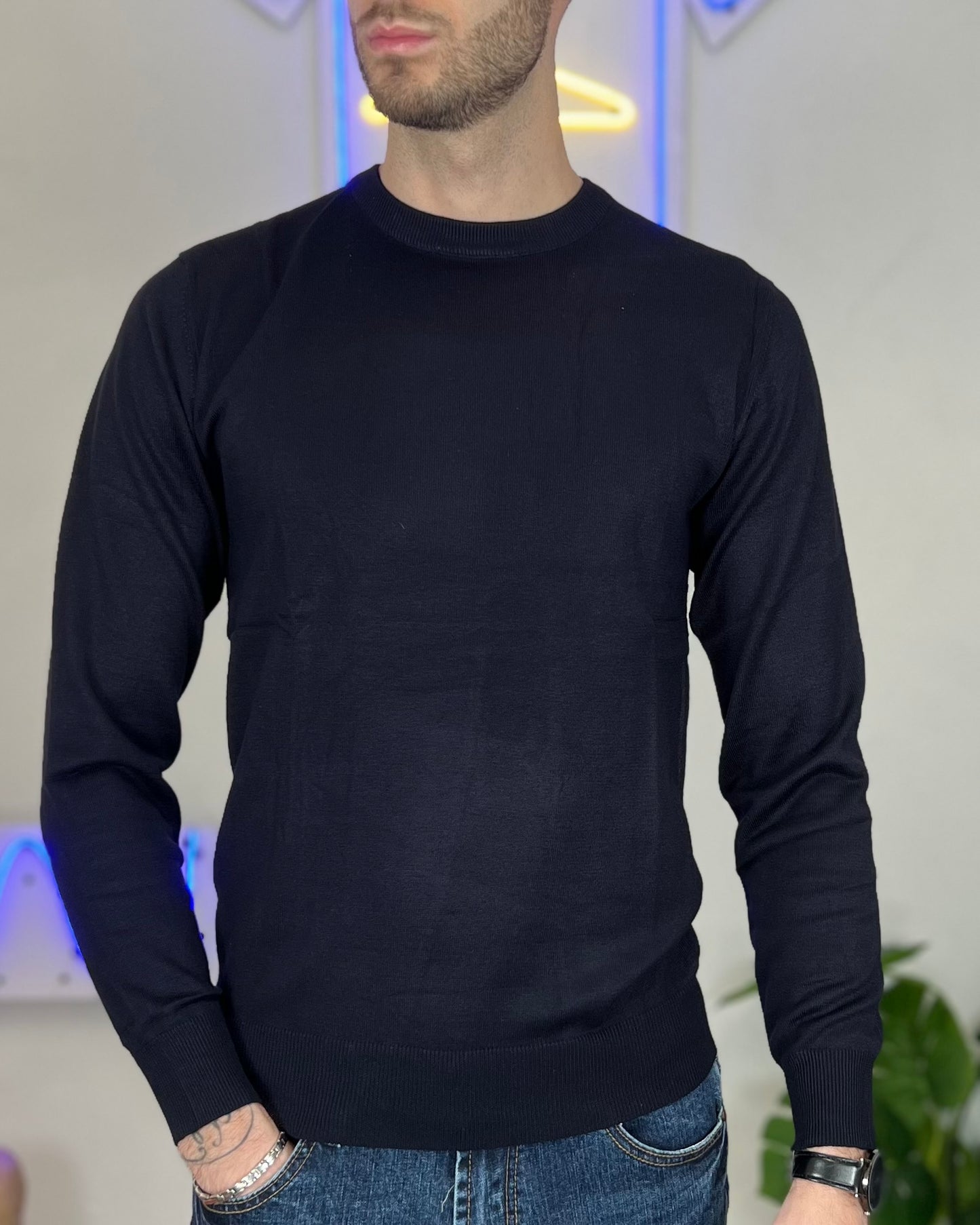 Maglione Pullover Leggero col. Blu Scuro