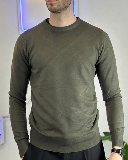 Maglione Pullover Leggero col. Verde Militare