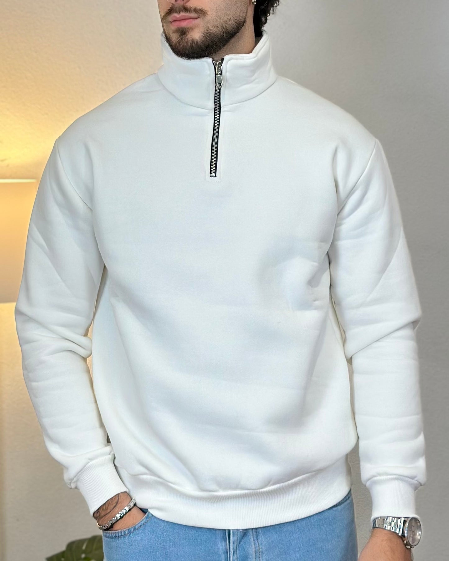 Maglione Felpato con Zip