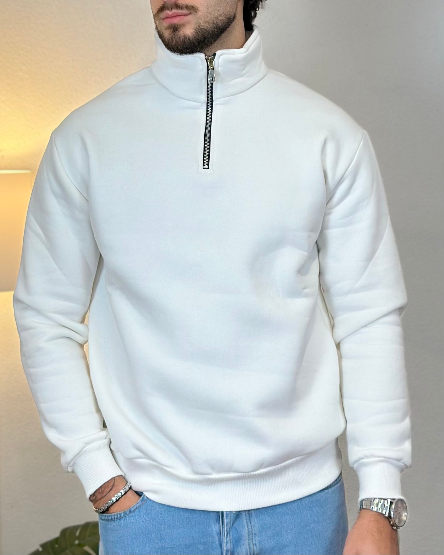 Maglione Felpato con Zip