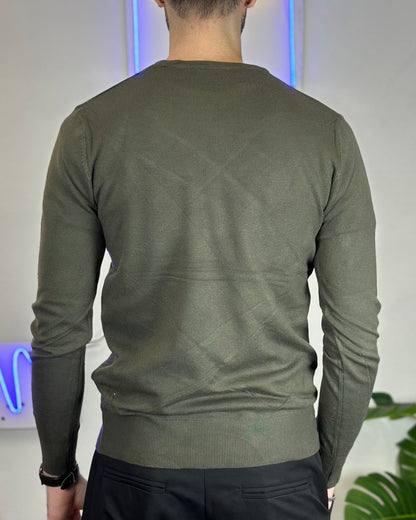 Maglione Pullover Leggero col. Verde Militare