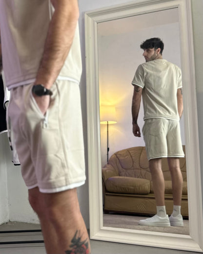 Completo Coordinato Estivo Maglia-Bermuda col. Beige