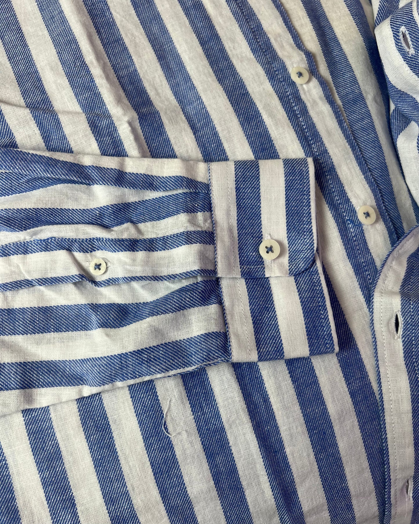 Camicia di Lino a Righe col. Blu